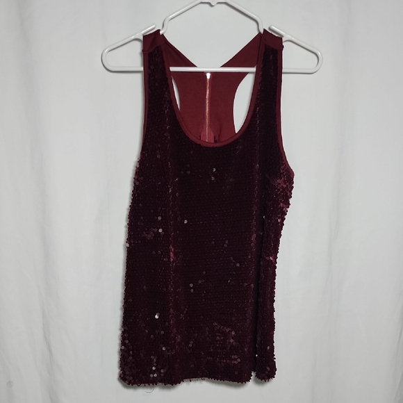 Sugarlips Tops - Sugarlips Burgundy Sequin Tank Top
